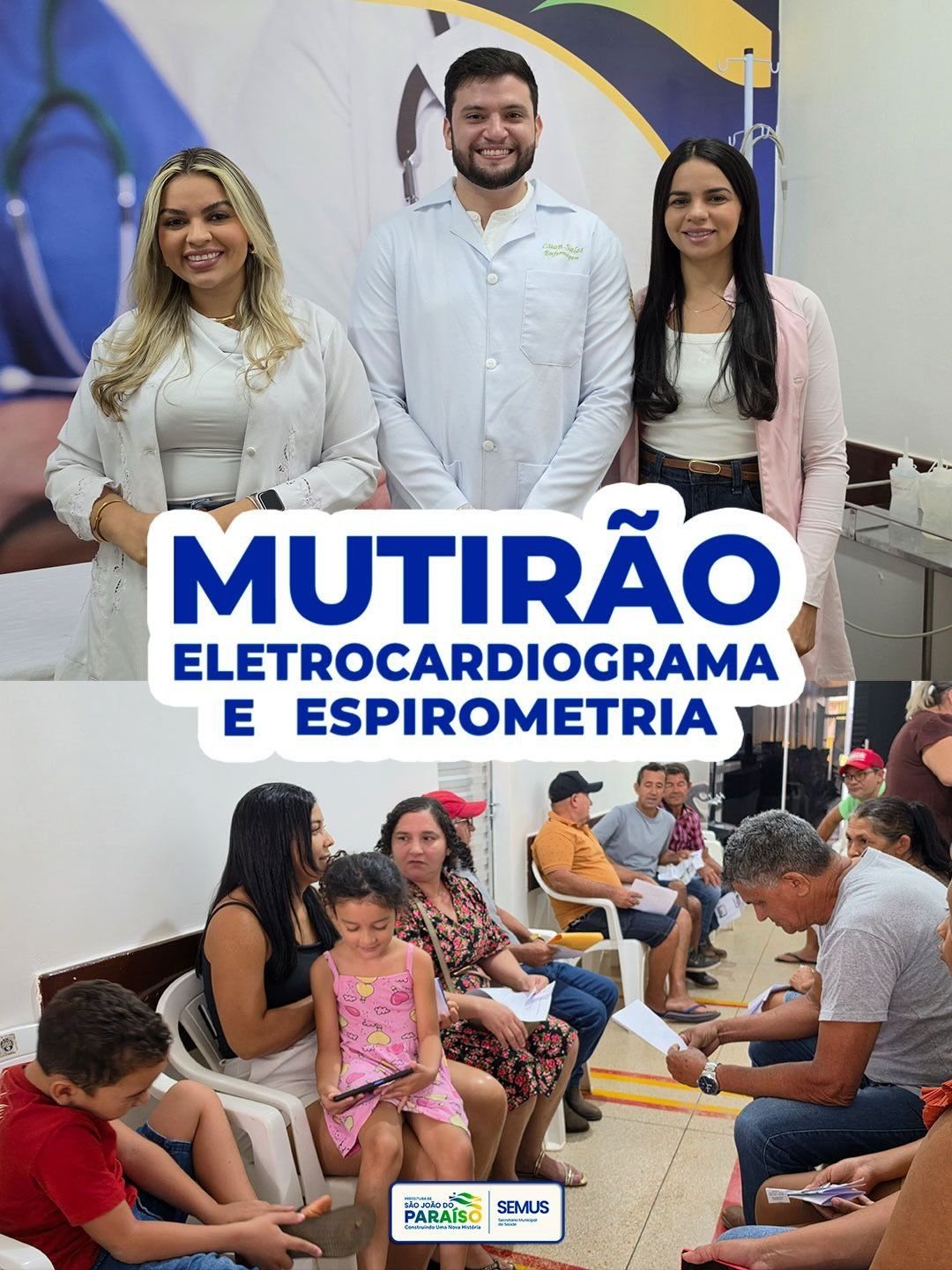 MUTIRÃO DE EXAMES REFORÇA O CUIDADO E AMPLIA O ACESSO À SAÚDE EM SÃO JOÃO DO PARAÍSO
